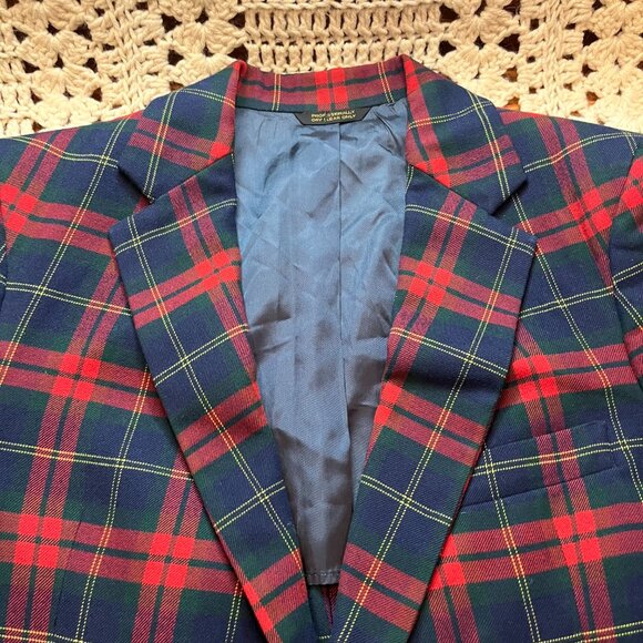 Vintage Fioravanti Tartan Plaid Sport Coat w/ Firmin London Gold Buttons 42 Reg - Picture 2 of 16